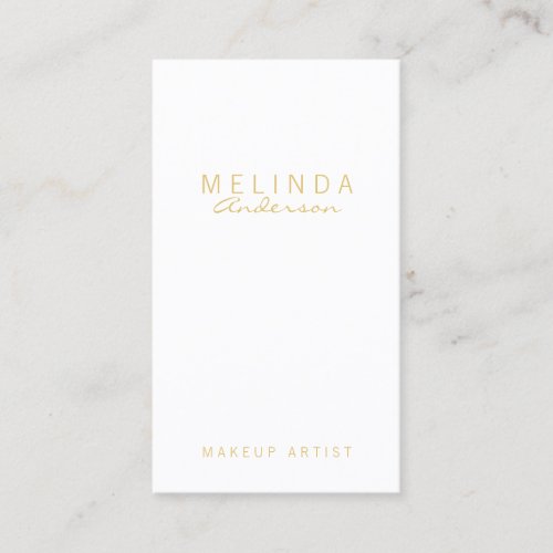 Professional Simple Modern White and Gold Business Card