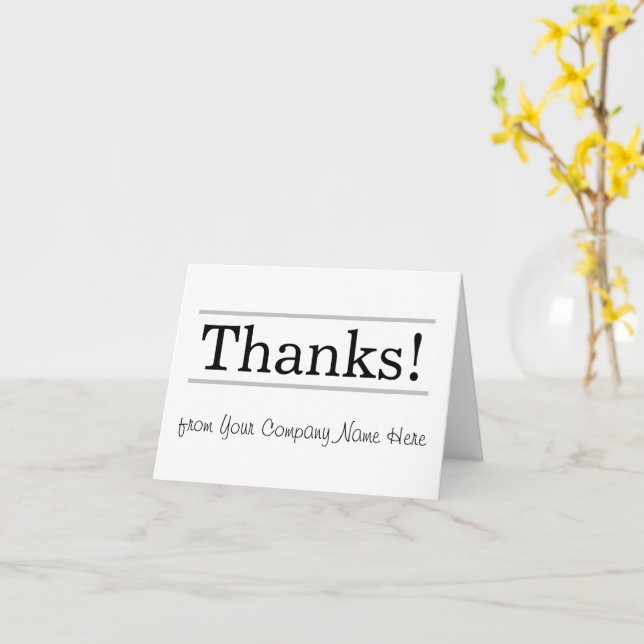 Professional, Simple & Neutral "Thanks!" + Name Card (Yellow Flower)