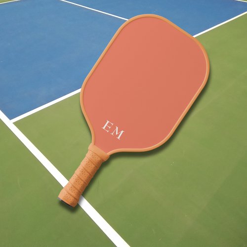 Professional Simple Peach Monogrammed Initials Pickleball Paddle