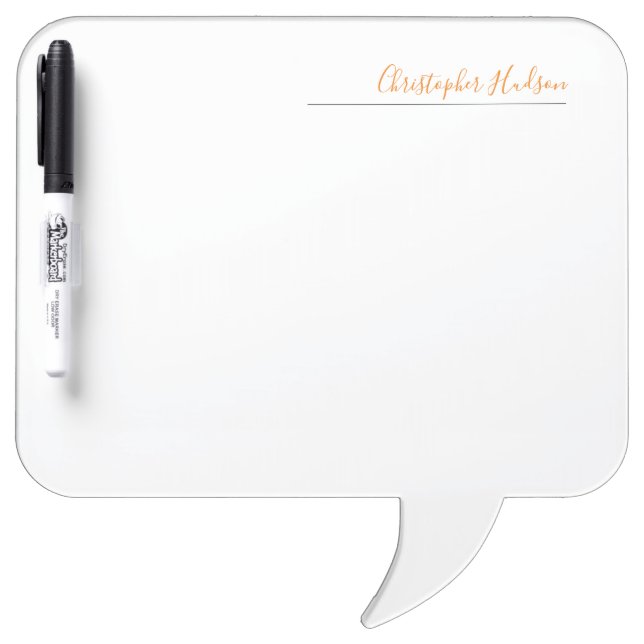 Professional Simple Plain Calligraphy Name Dry Erase Board (Front)