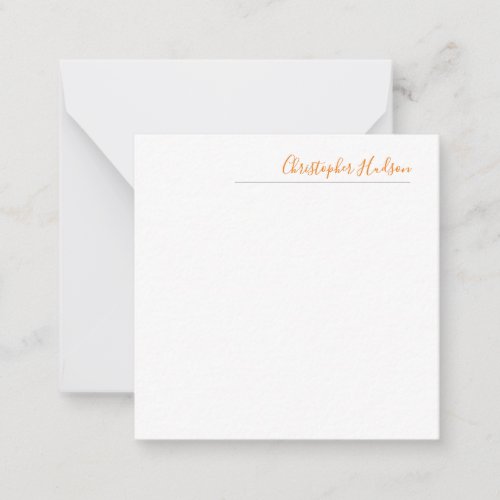 Professional Simple Plain Calligraphy Name Note Card