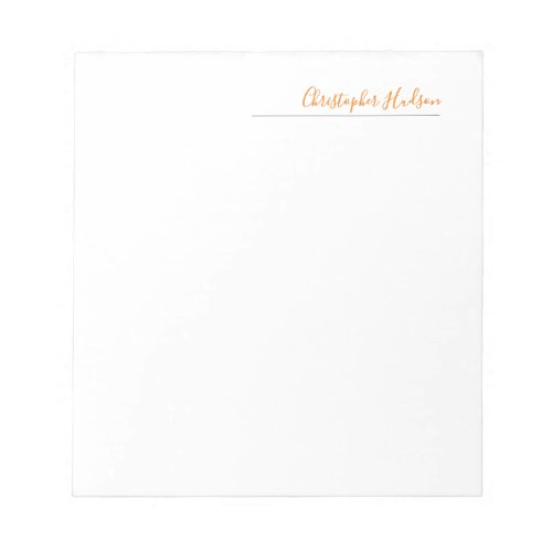 Professional Simple Plain Calligraphy Name Notepad