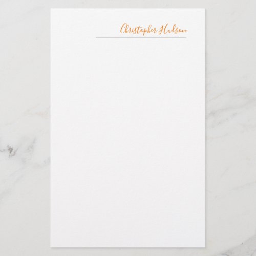 Professional Simple Plain Calligraphy Name Stationery