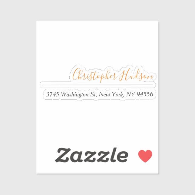 Professional Simple Plain Calligraphy Name Sticker (Sheet)