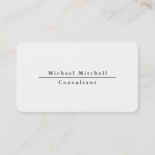 Professional Simple Plain Elegant Black  White Business Card