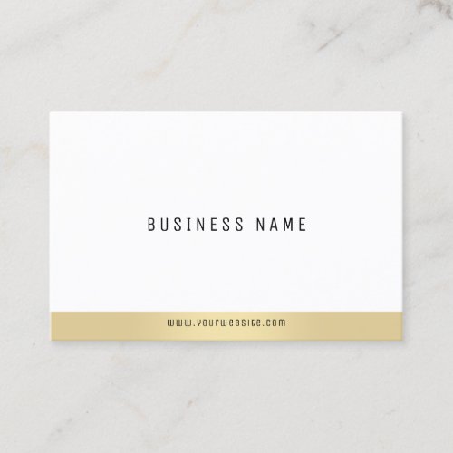 Professional Simple Plain Elegant Gold White Chic Business Card