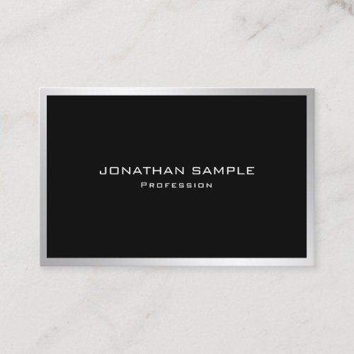 Professional Simple Plain Elegant Modern Silver Business Card