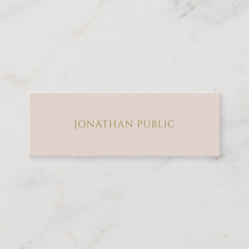 Professional Simple Plain Gold Text Elegant Modern Mini Business Card