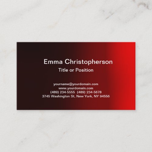 Professional Simple Plain Modern Brown Red Business Card