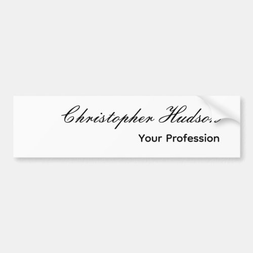 Professional Simple Plain Modern Minimalist Bumper Sticker