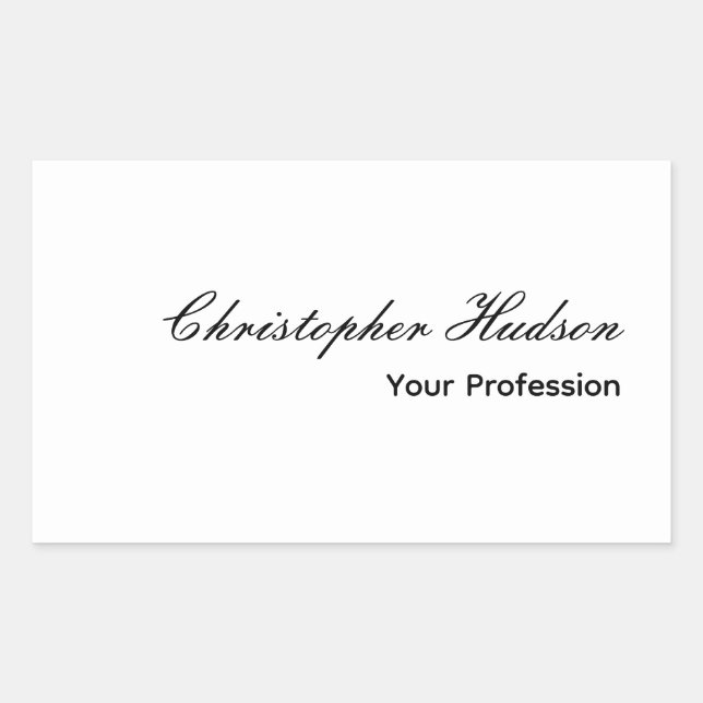 Professional Simple Plain Modern Minimalist Rectangular Sticker (Front)