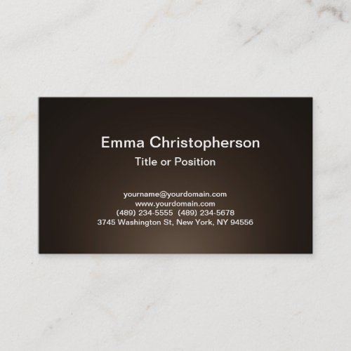 Professional Simple Plain Modern Sepia Brown Business Card
