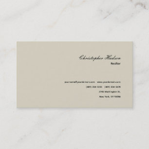 Professional Simple Plain Realtor Real Estate Business Card