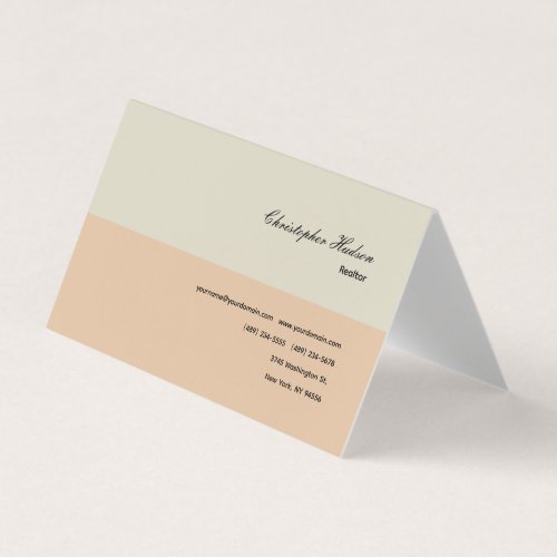 Professional Simple Plain Realtor Real Estate Business Card