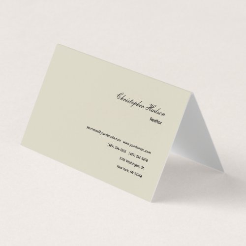 Professional Simple Plain Realtor Real Estate Business Card