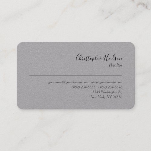 Professional Simple Plain Realtor Real Estate Business Card