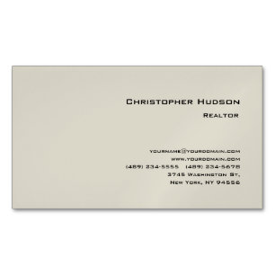 Professional Simple Plain Realtor Real Estate Business Card Magnet