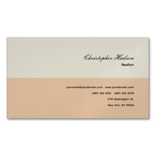 Professional Simple Plain Realtor Real Estate Business Card Magnet