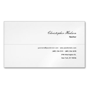 Professional Simple Plain Realtor Real Estate Business Card Magnet