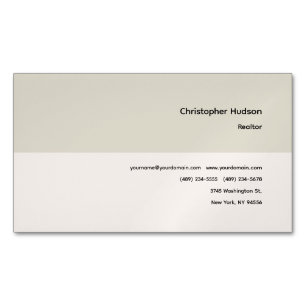 Professional Simple Plain Realtor Real Estate Business Card Magnet