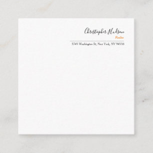 Professional Simple Plain Realtor Real Estate Enclosure Card