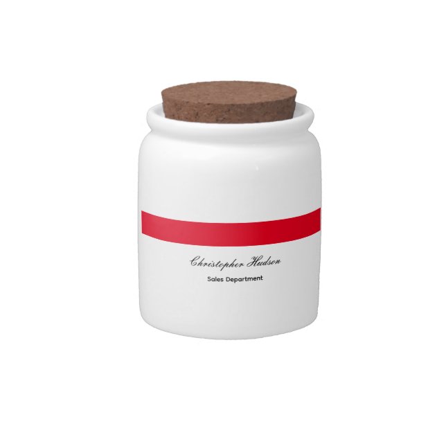 Professional Simple Plain Red White Candy Jar (Front)