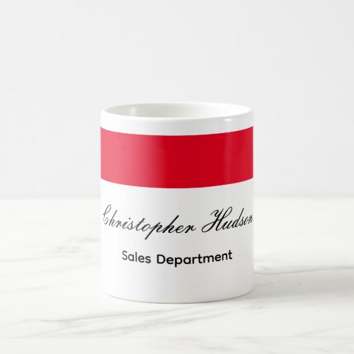 Professional Simple Plain Red White Coffee Mug