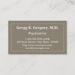 [ Thumbnail: Professional & Simple Psychiatrist Business Card ]