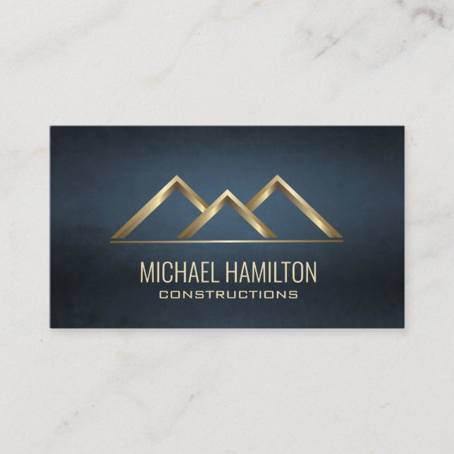 Professional simple real estate construction logo business card (Front)