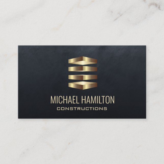 Professional simple real estate construction logo  business card (Front)