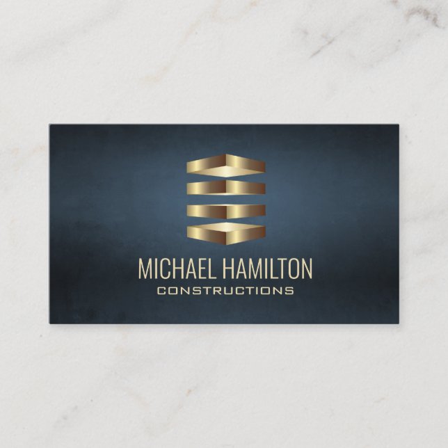 Professional simple real estate construction logo  business card (Front)