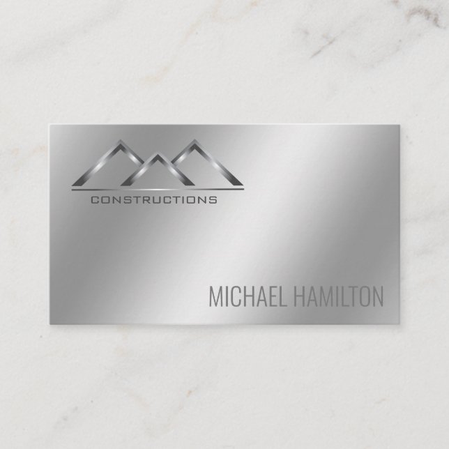 Professional simple real estate construction logo business card (Front)