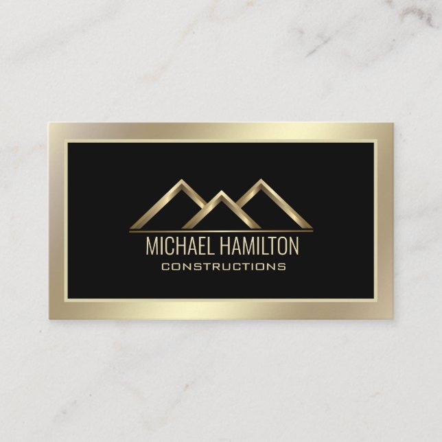 Professional simple real estate construction logo business card (Front)