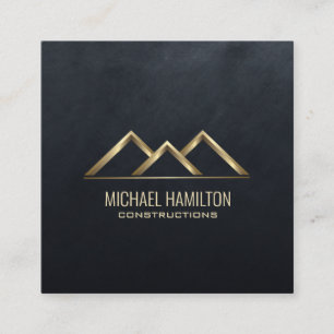 Professional simple real estate construction logo square business card