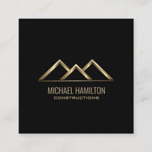 Professional simple real estate construction logo square business card