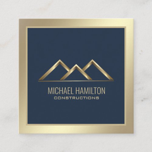 Professional simple real estate construction logo square business card
