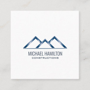 Professional simple real estate construction logo square business card