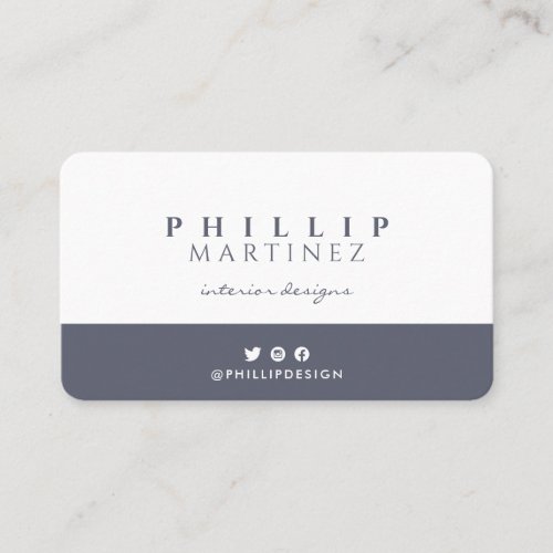 Professional Simple Teal Blue White Business Card