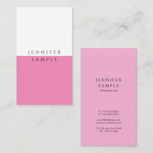 Professional Simple Template Elegant Hot Pink Business Card