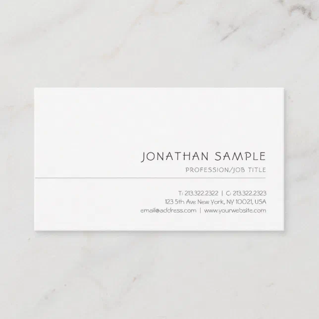 Professional Simple Template Elegant Modern Chic Business Card | Zazzle