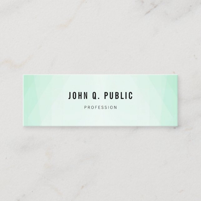 Professional Simple Trendy Mint Green Modern Mini Business Card (Front)