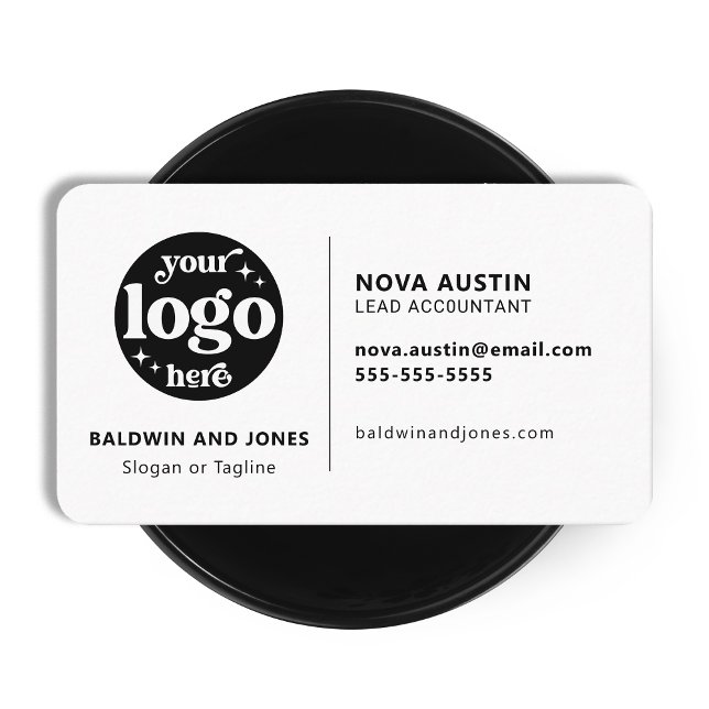 Professional Simple White Modern Design With Logo Business Card (Creator Uploaded)