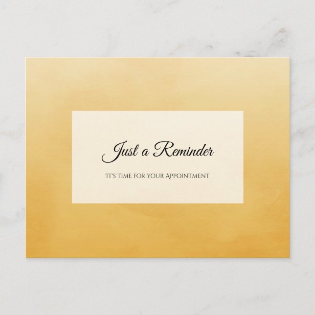 Professional Simple Yellow Appointment Reminder Postcard (Front)