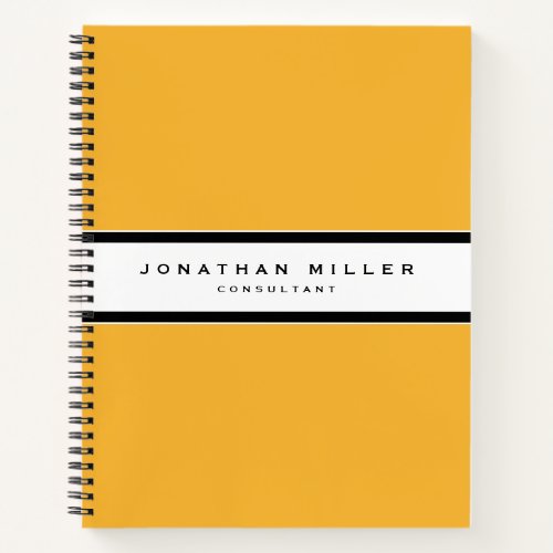 Professional Simple Yellow Black  White Stripe Notebook