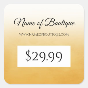 Professional Simple Yellow Boutique Price Tag