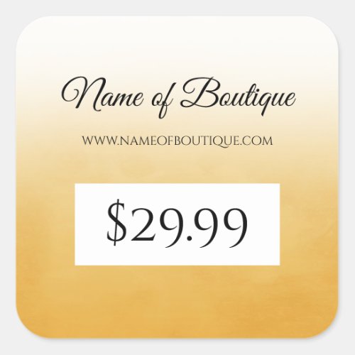 Professional Simple Yellow Boutique Price Tag