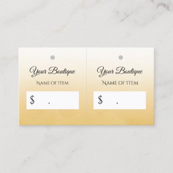 Professional Simple Yellow Diy Boutique Hangtag Business Card by GirlyBusinessCards at Zazzle