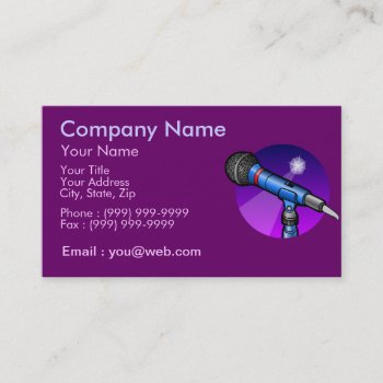 Professional Singer Business Card by jeanlucb at Zazzle