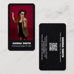 Professional Singer Custom QR Premium Business Card