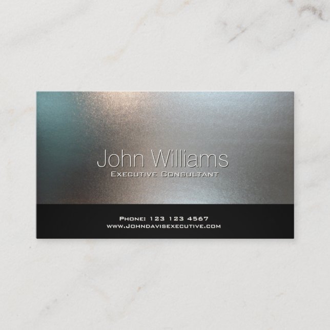 Professional single black metal professional silve business card (Front)